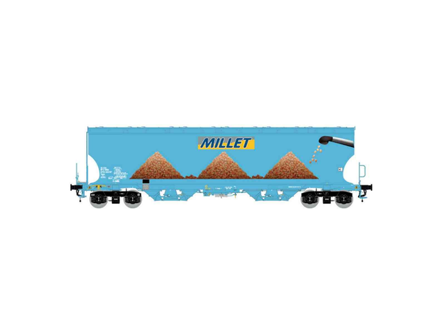 wagon céréalier bleu clair MILLET LSM 30593 H0