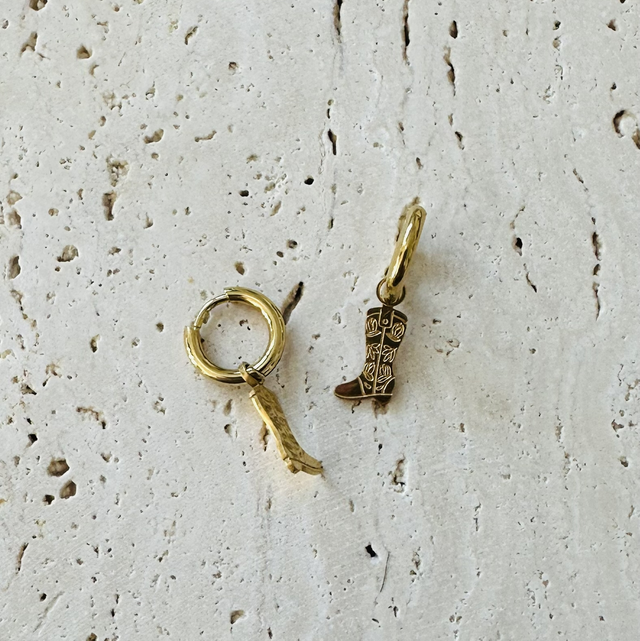 Oorbellen cowboylaarzen goud