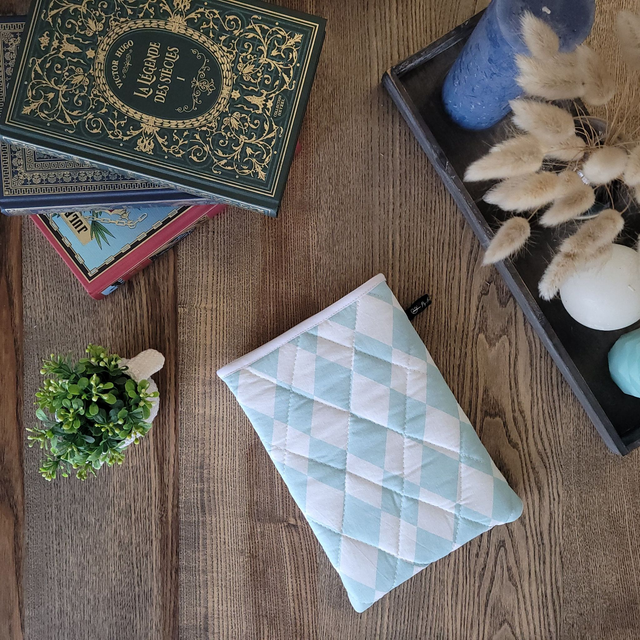 Pochette pour livre Grand Format : Losange bleu