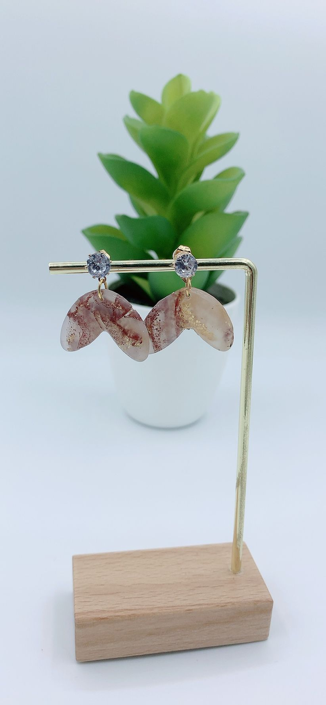 Boucles d'oreilles Marron translucide