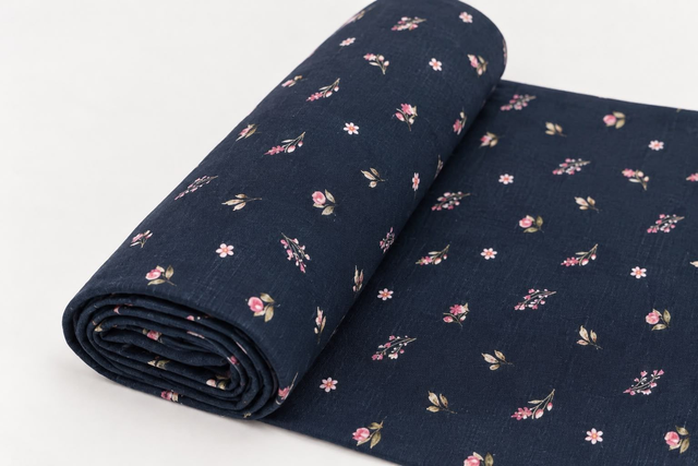 Jersey Digital Flowers – Navy