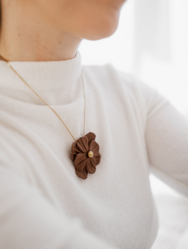Necklace with Polymer Clay ~ Flower