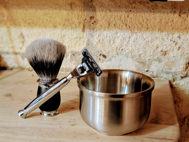 Coffret barbier inox 