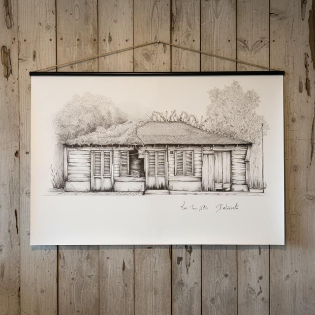 Encre et graphite - case créole #9.4 Les Trois Ilets - Martinique 