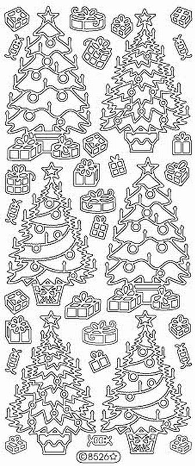 Kerstbomen en pakjes goud (8526)