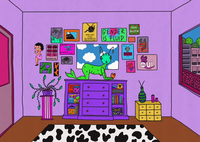 Prints A4 tête dans les nuages 