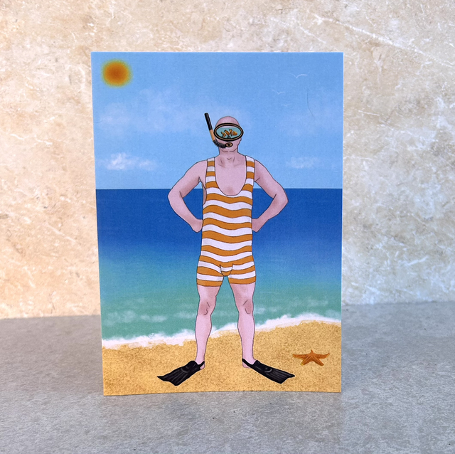 Card - Snorkeler designed in Procreate prints