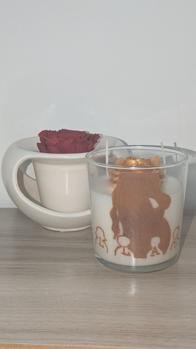 Bougie en verre Gravée pour la fête des parents