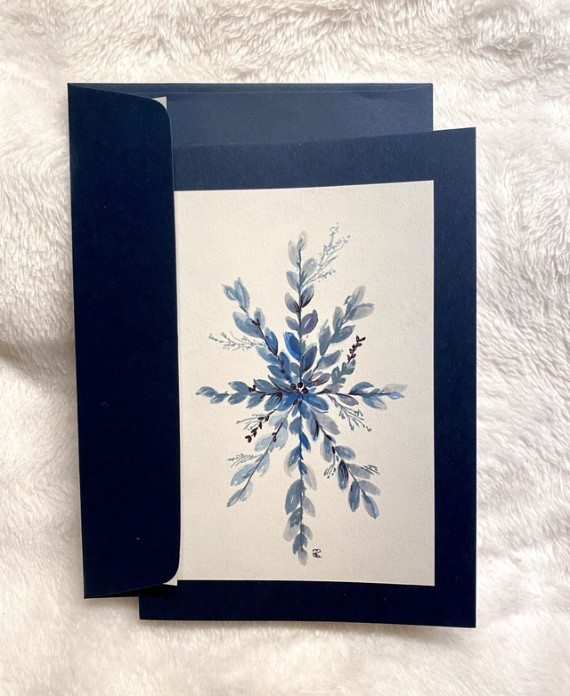 Doppelkarte - Eisblume