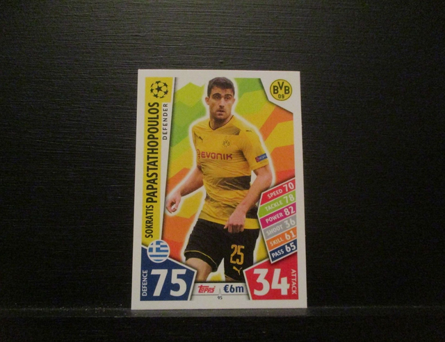 Sokratis Papastathopoulos - UEFA Champions League Match Attax 2017/18 Original Trading Card #95