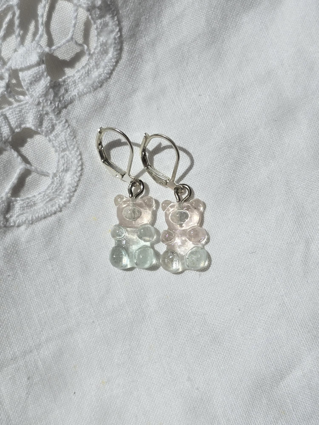 Earrings teddy gummy bears clear
