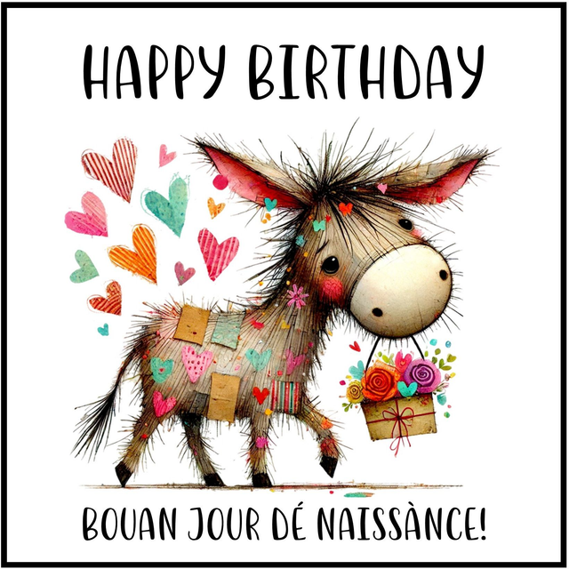 100 CARD - OCCASION BIRTHDAY DONKEY GIFT