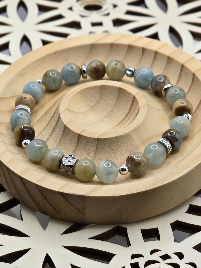 Bracelet Calcite bleue sur gangue 0,8 cm 