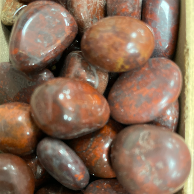 Brecciated Jasper, a variety of Jasper tumbled. Crystal 
