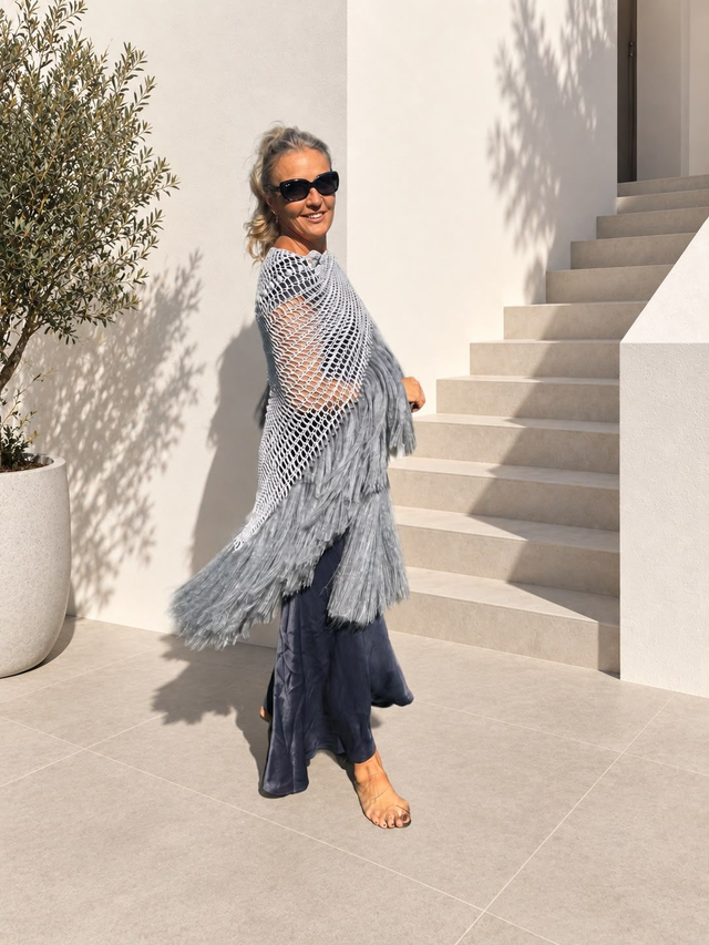 Chal mohair/seda gris