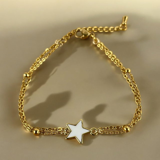 Bracelet double chaîne - Etoile