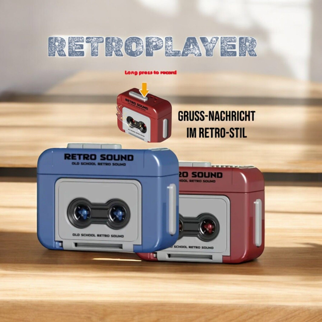 Retro-Kassetenspieler mit Aufnahmefunktion 