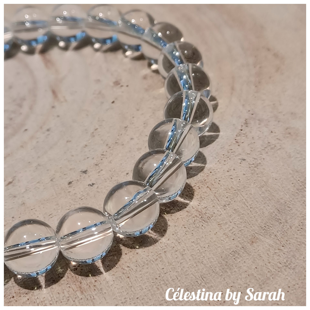Bracelet Cristal de Roche 8mm Taille Homme