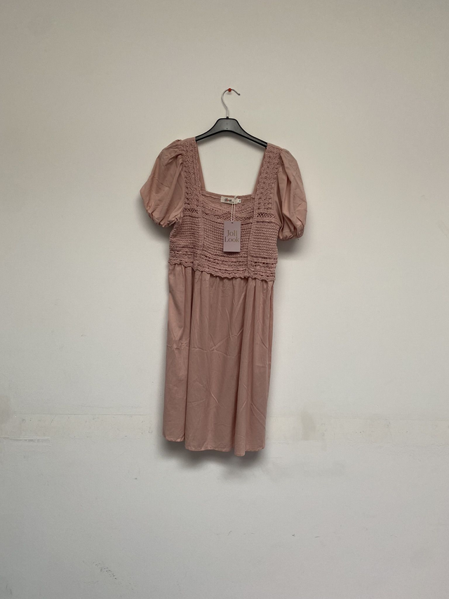 Robe bohème courte rose