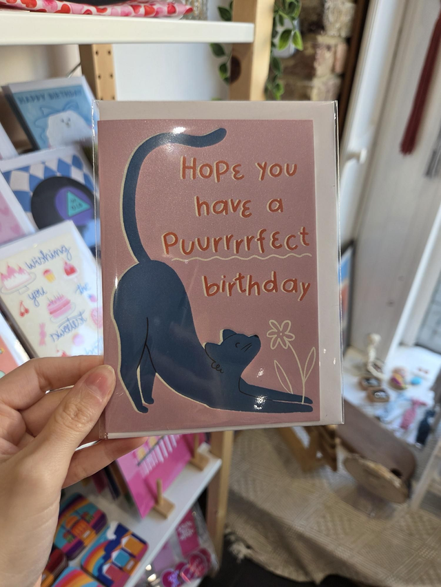 Hope You Have A Purrfect Birthday - Cat Greetings Card - MD-018