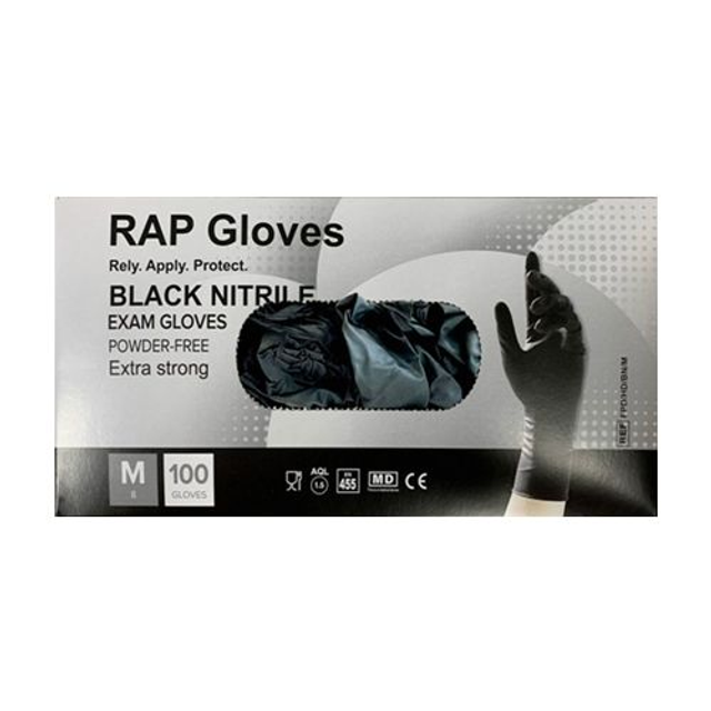RAP Examination Black Nitrile Gloves