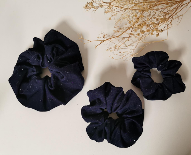 Chouchou bleu paillette