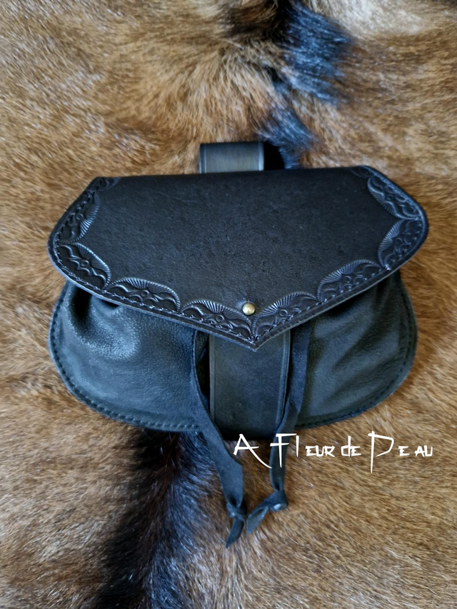 Escarcelle médiévale 100% cuir