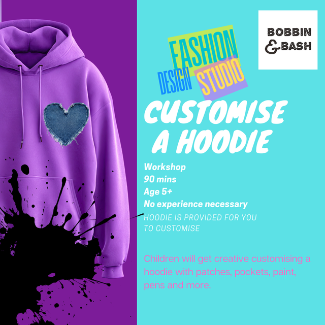 Fashion Design Studio: Personalise a Hoodie  (90 mins)