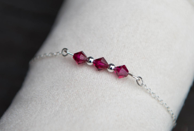 Bracelet en cristal Pink argent