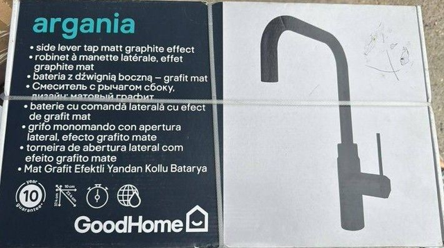 Mitigeur de cuisine noir GoodHome Argania