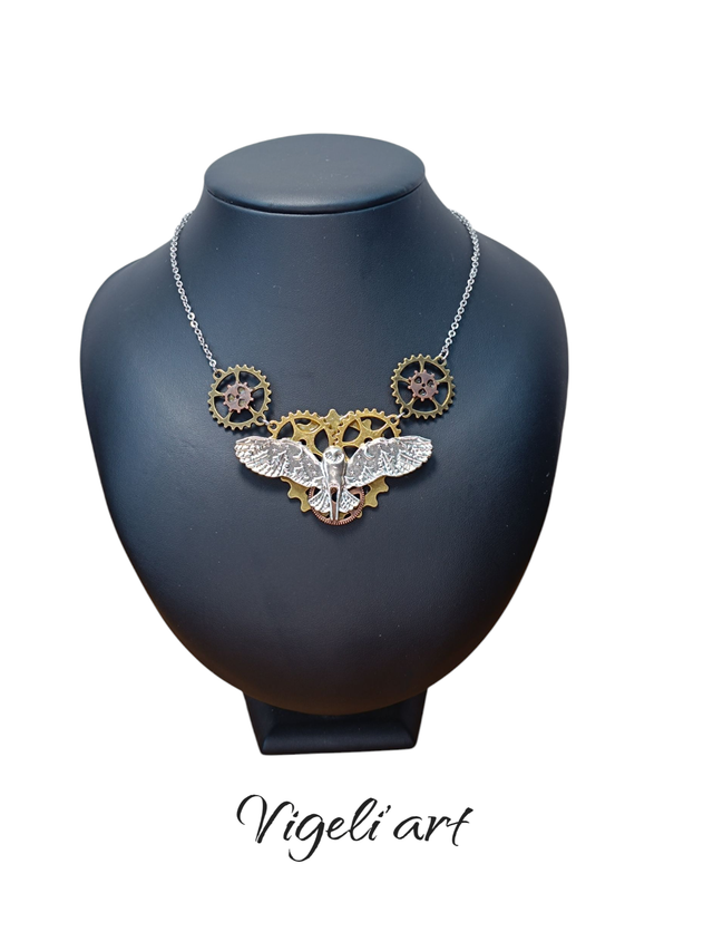 Colliers steampunk chouette 