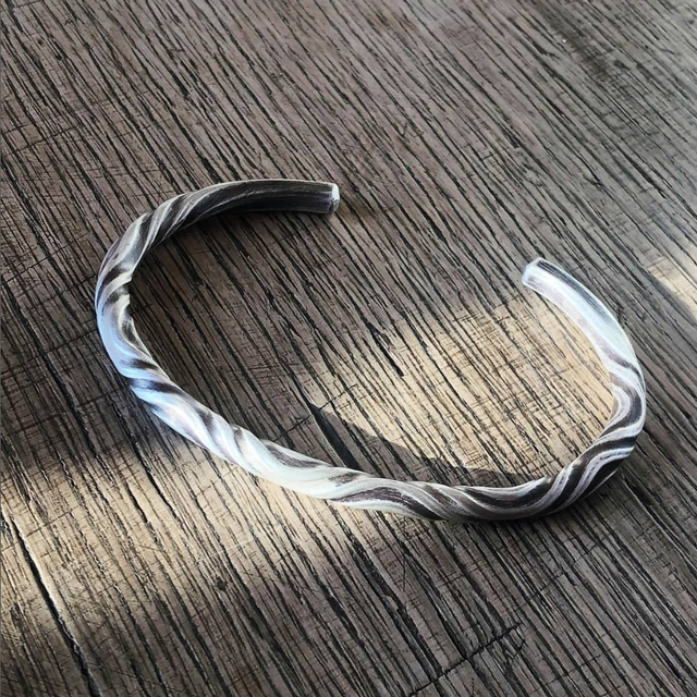 Bracelet &quot;hephaistos&quot; torsadé et contre-torsadé - Argent 925