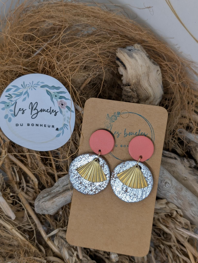 Boucles d&#039;oreilles Évasion argenté rose 