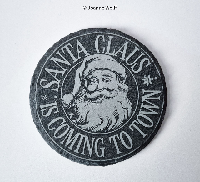 Santa Claus Slate Coaster Set