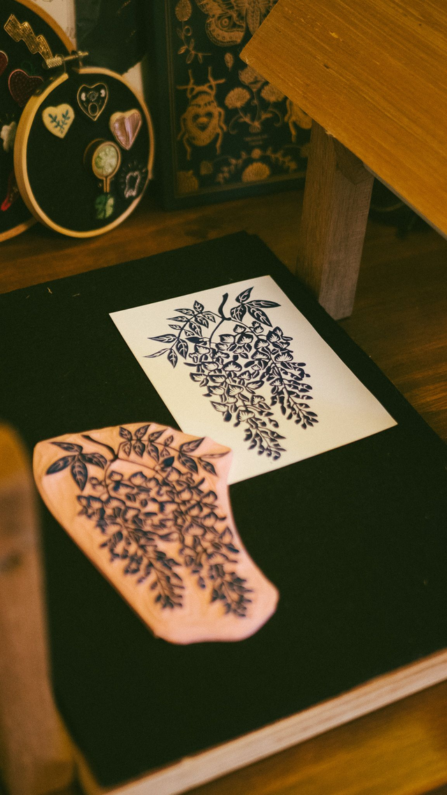 Linogravure - Glycine - A6