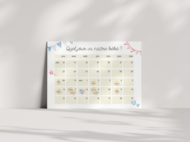 Affiche prédiction sexe Gender Reveal A3