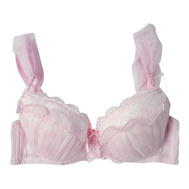 Pink tulle embroidered Japanese Bra UK 32B 