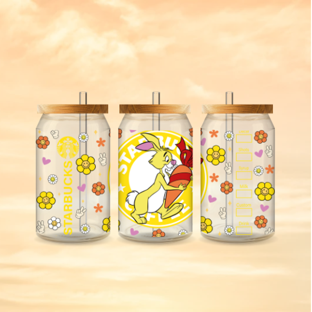 Verre canette givré Starbuck Coco Lapin