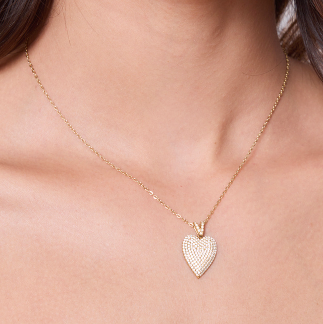 Collier strass cœur 