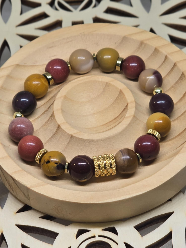 Bracelet Jaspe Mokaïte 1 cm 