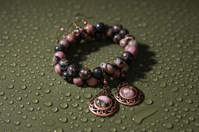 Bracelet en rhodonite