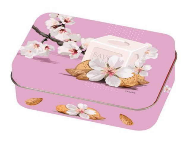 Boite à savon métal décor amande