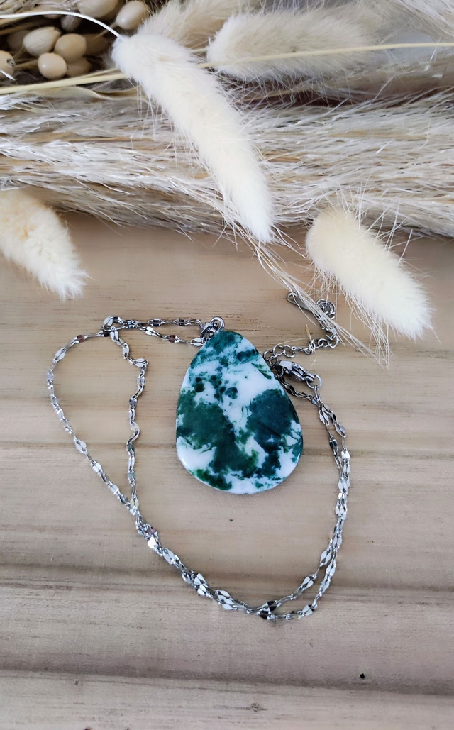 Pendentif "Isis" Agate mousse