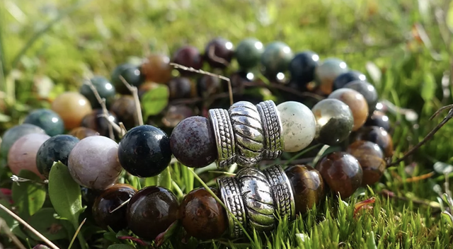 Parure Bali Agate Indienne x Oeil de Tigre Marron