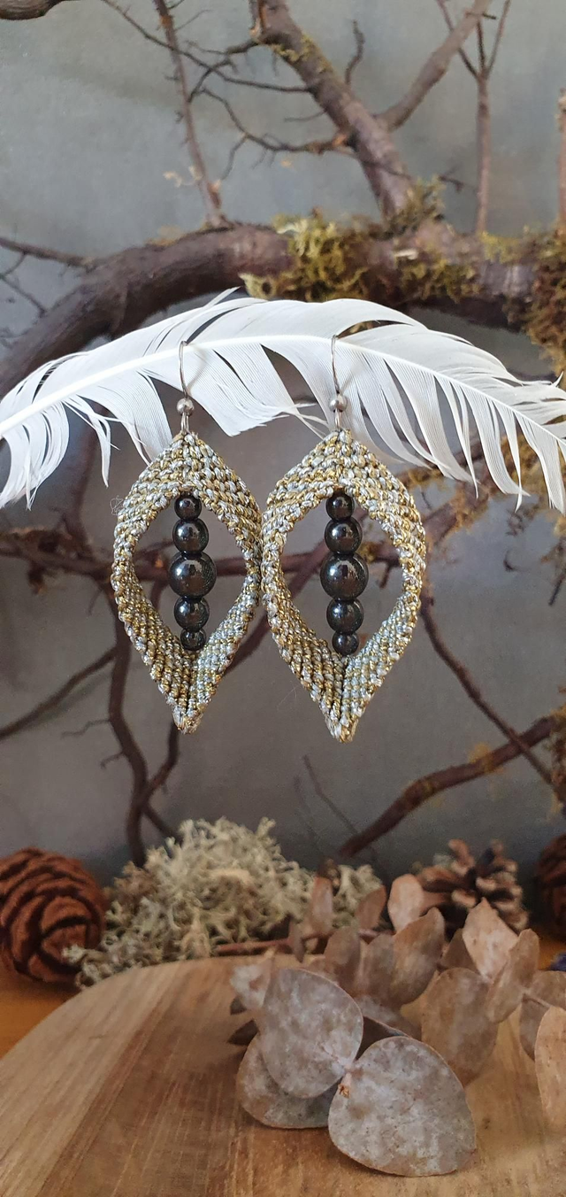 Boucles d'oreilles dorée argenté 