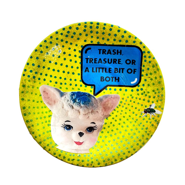 &quot;Trash. Treasure, Or A Little Bit Of Both&quot; Neon Lime Green Upcycled Trinket Dish by House of Frisson