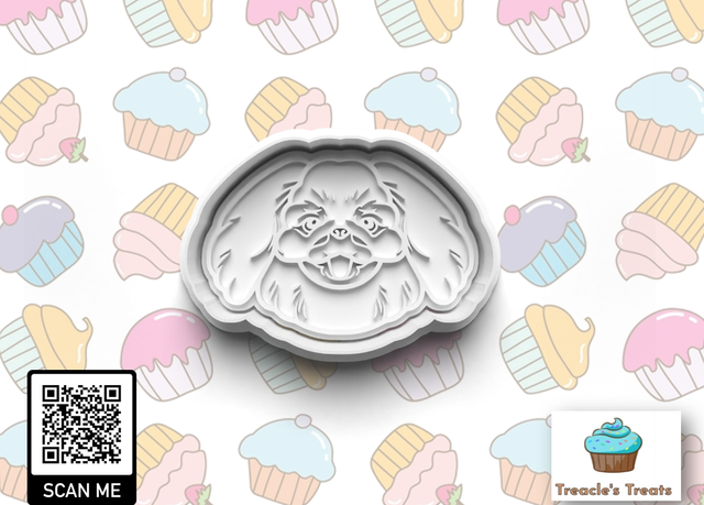 Pekingese Head Fondant/cookie stamp with cutter