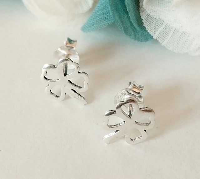 Pendientes en forma de Trévol en plata 925