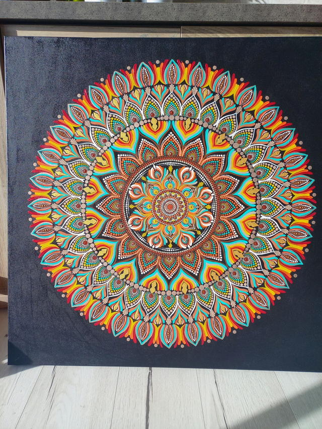 Mandala Toile 80 cm &quot;Expansion de soi&quot;