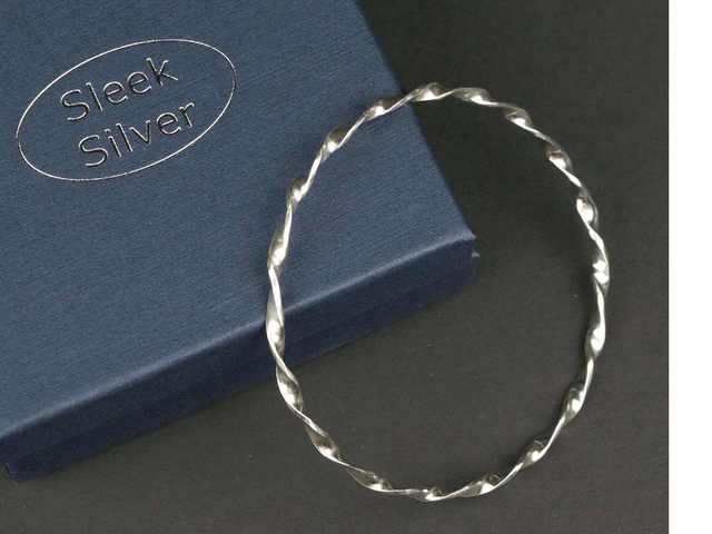 Silver Twisted Bangle